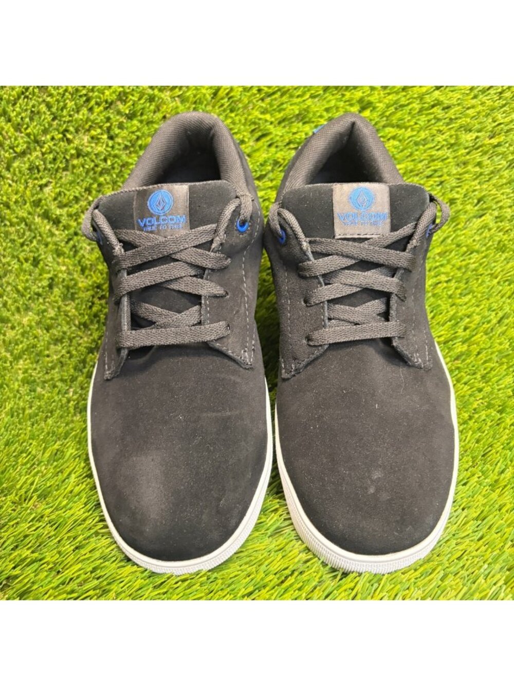 Volcom True Womens Size 8.5 Black White Blue Suede Composite Toe Work Shoes - Picture 5 of 10